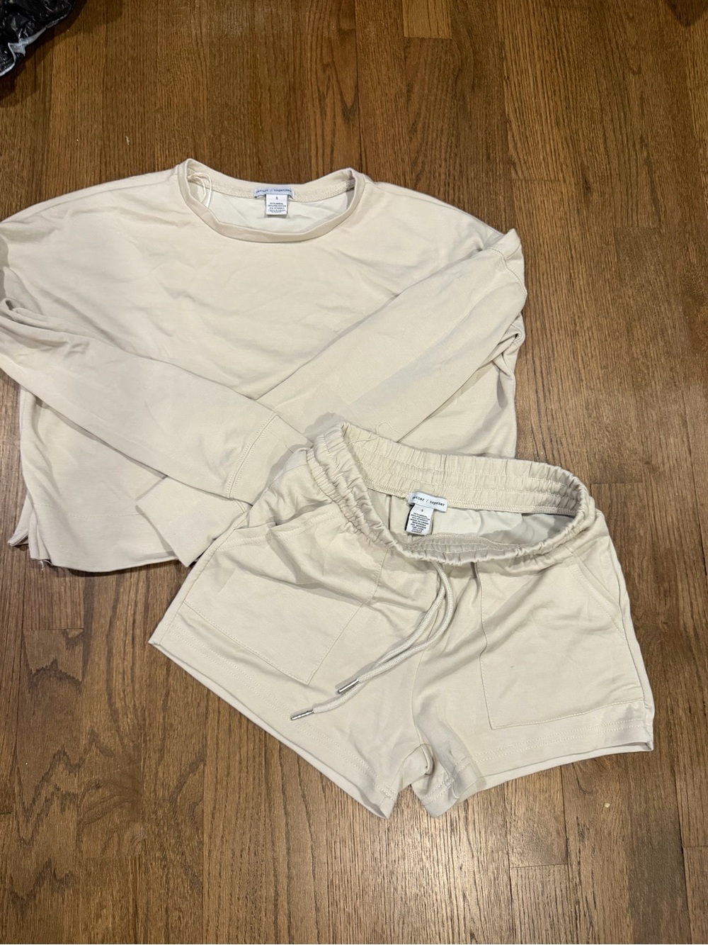 Better Together Cream Women's Crewneck Top and shorts set